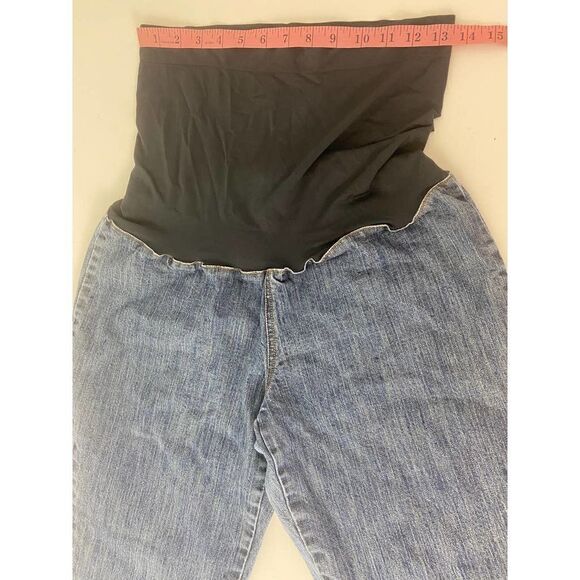 New Additions Maternity Jeans Cropped Full Panel Twins Multiples - Size Medium - Picture 5 of 9